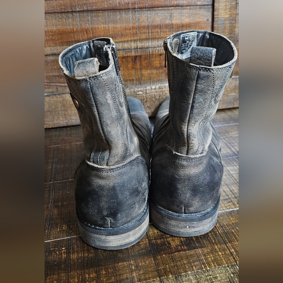 Bed Stu Burst Distressed Leather Side Zip Ankle Boots Biker Western Mens Size 13 - Picture 4 of 7